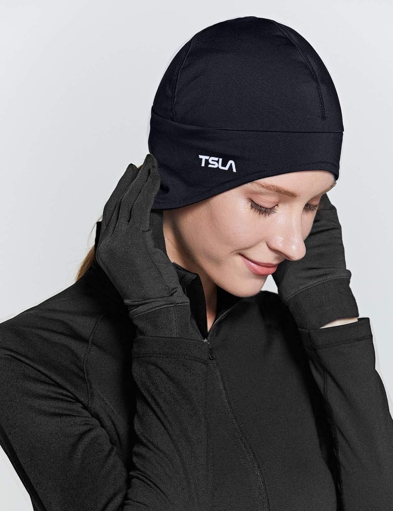 TSLA Men and Women Thermal Fleece Skull Cap, Winter Ski Cycling Under Helmet Liner, Running Beanie Hat - Image 3